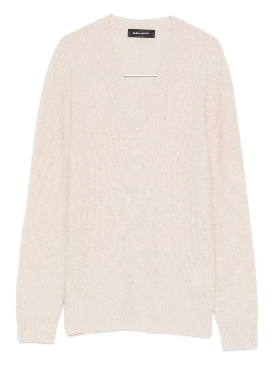 Fabiana Filippi Virgin Wool 48% sweater in light beige