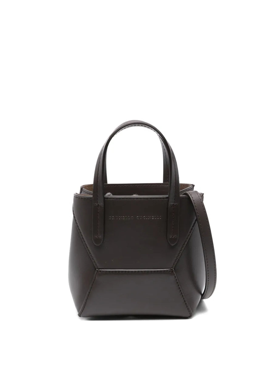 Brunello Cucinelli Calf Leather 100% tote bag in black