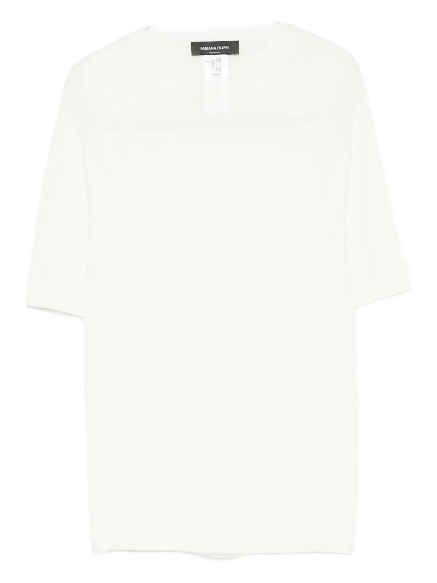 Fabiana Filippi Wool 75% knit top in white