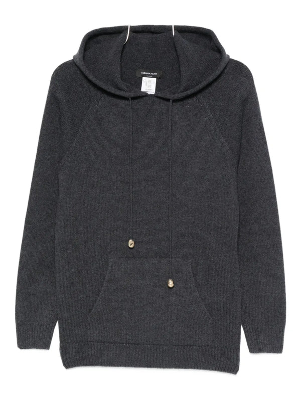 Fabiana Filippi Wool 75% hoodie in black
