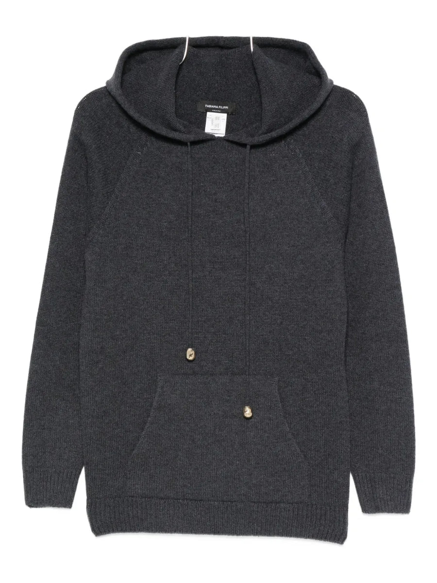 Fabiana Filippi Wool 75% hoodie in black