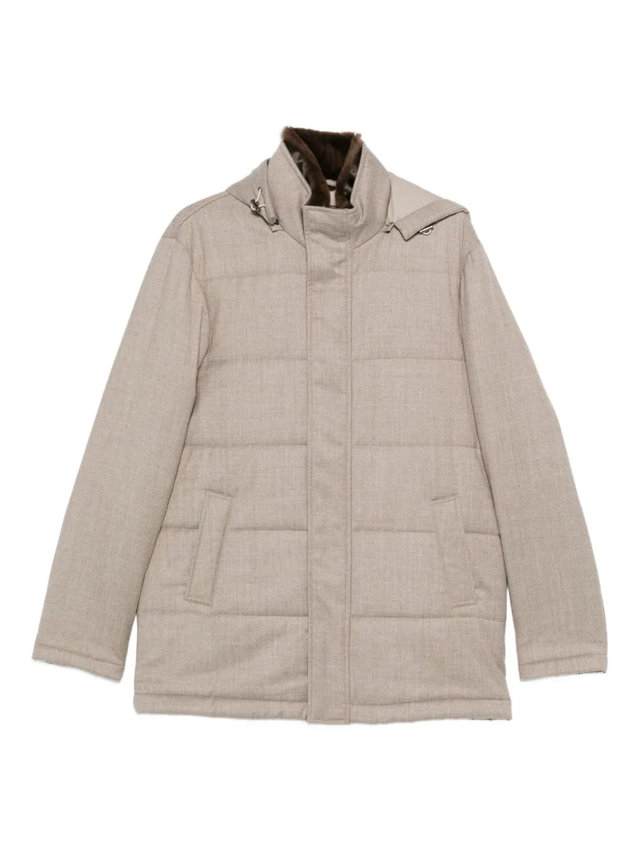 Doriani 100% (fabric composition incomplete in feed) down jacket in beige