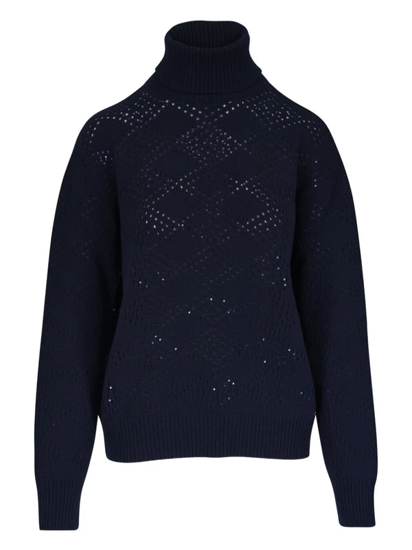 Kiton 100% (fiber content not specified in data) sweater in navy