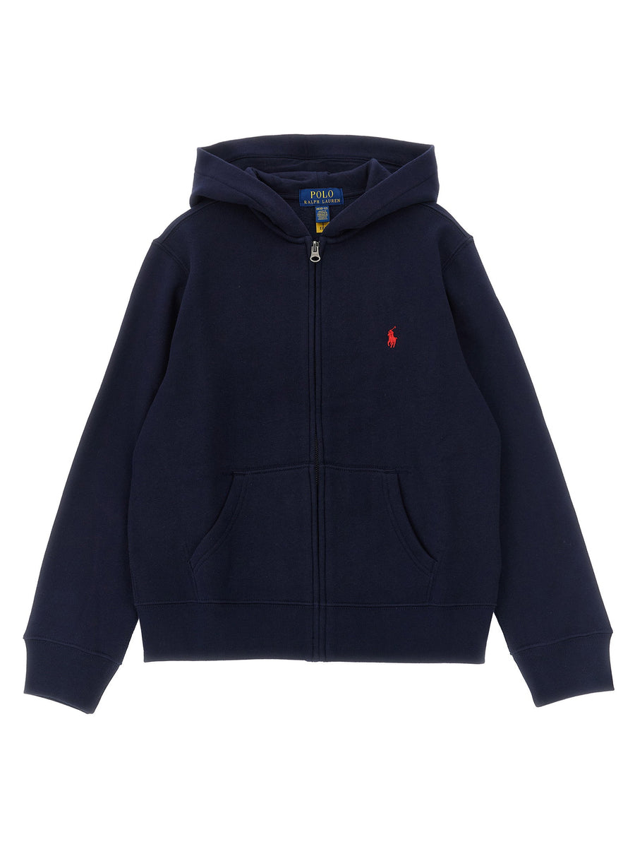 Polo Ralph Lauren Logo-Embroidered Cotton Hoodie — Navy