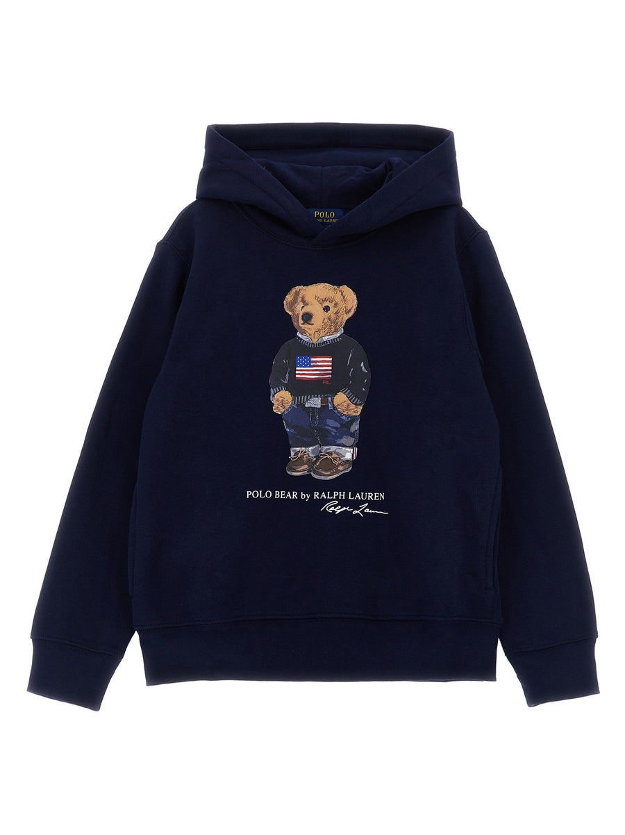 Polo Ralph Lauren Polo Bear-Print Cotton Blend Hoodie — Navy