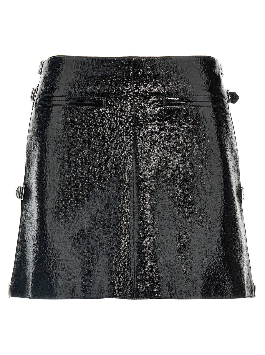 Courreges Vinyl Mini Skirt — Black
