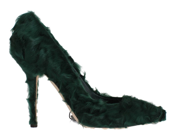 Dolce & Gabbana 100% Xiangao Fur Leather pump in green