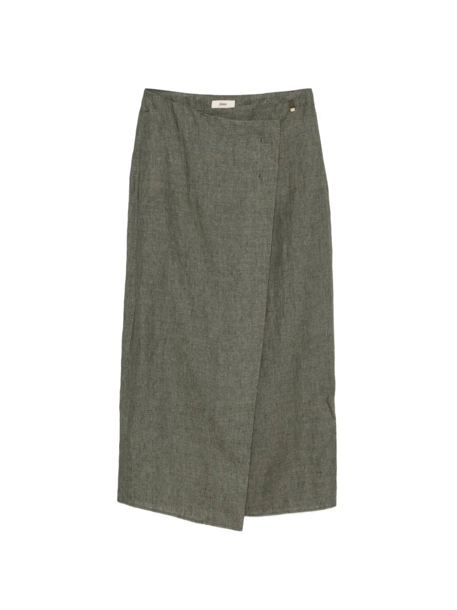 Herno Linen 100% skirt in sage