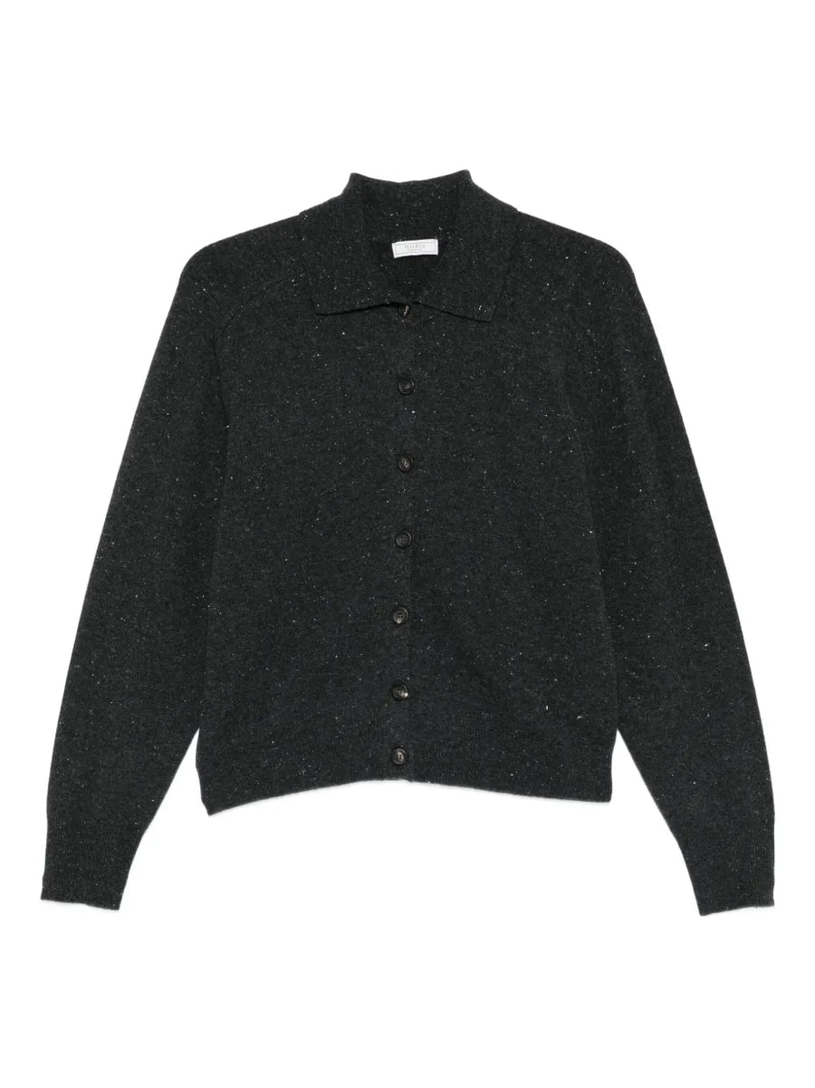 Peserico 100% wool cardigan in black