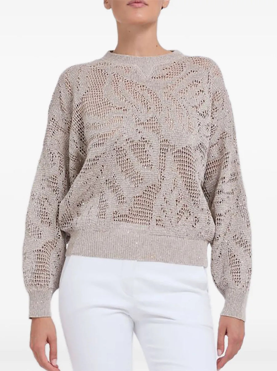 Brunello Cucinelli 100% composition (fiber type not specified) sweater in beige
