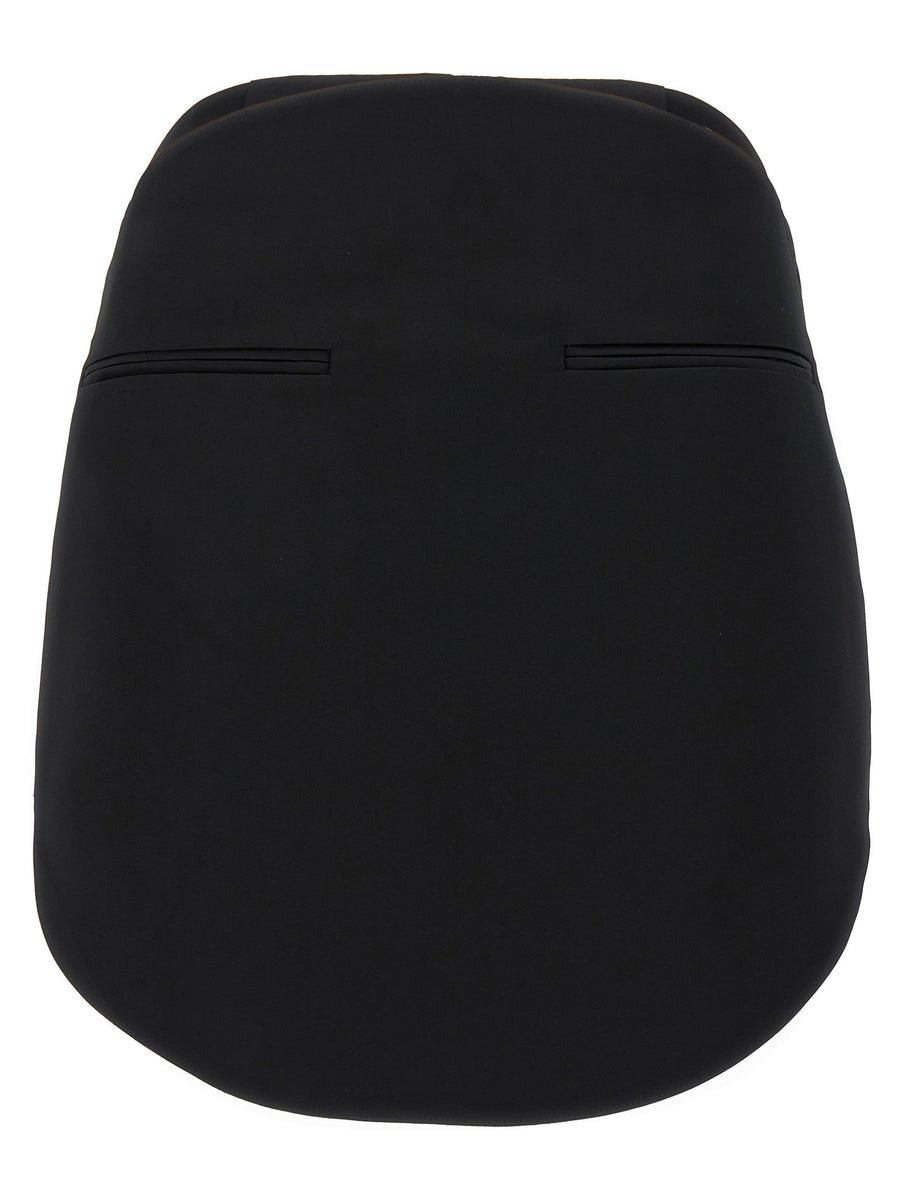 Courreges Circle Satin Skirt — Black