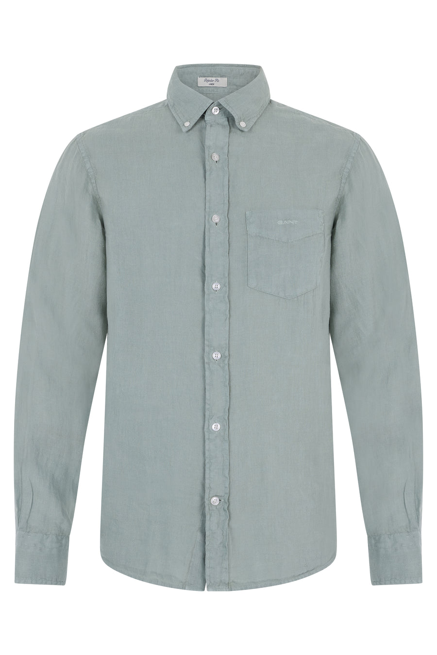 Long-Sleeve Linen Shirt Green