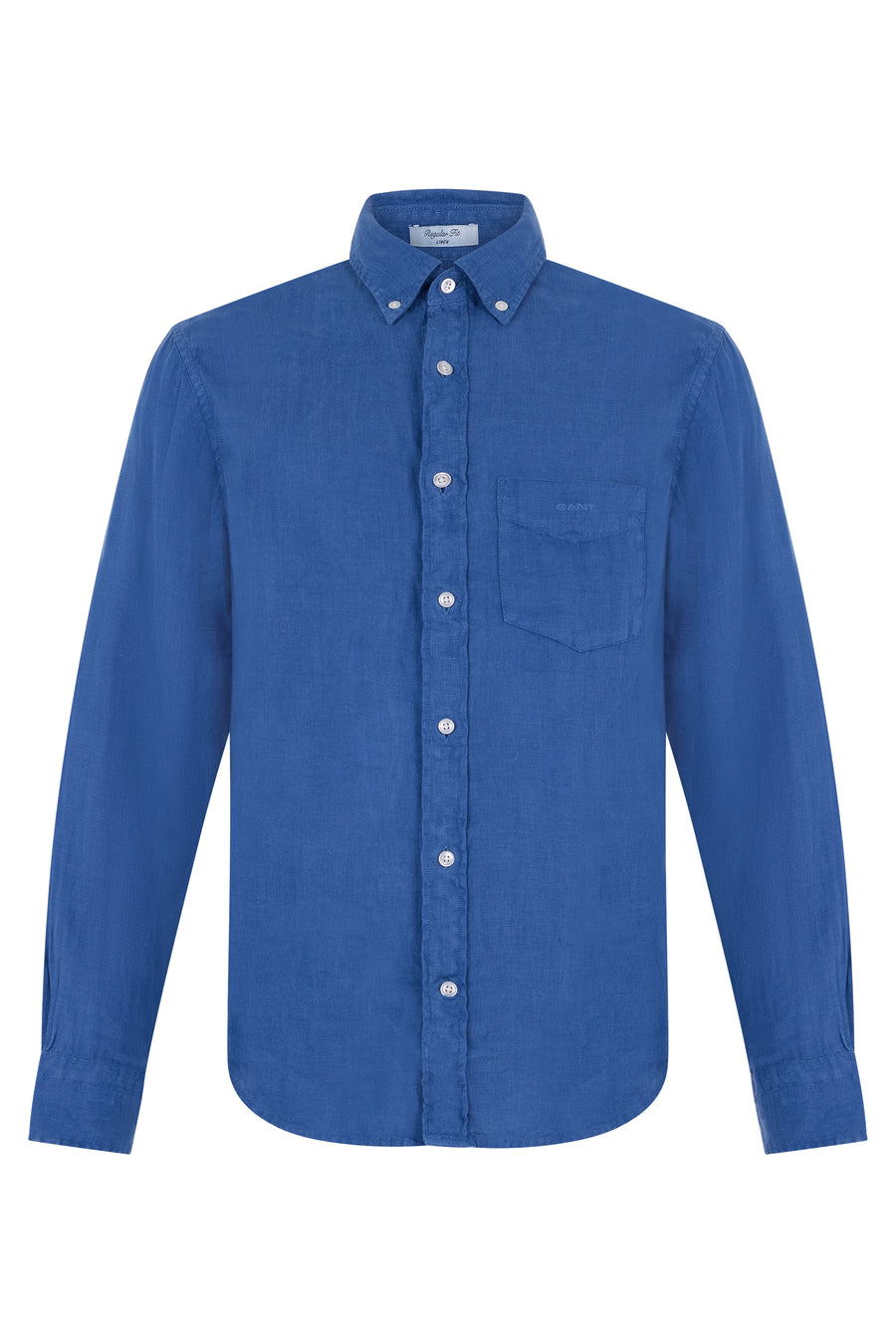 Long-Sleeved Linen Shirt Blue