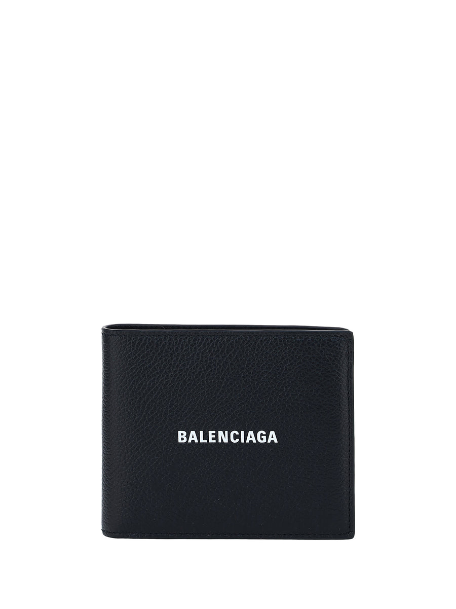 Calf Leather Logo Billfold Wallet Black/white Umbrellas