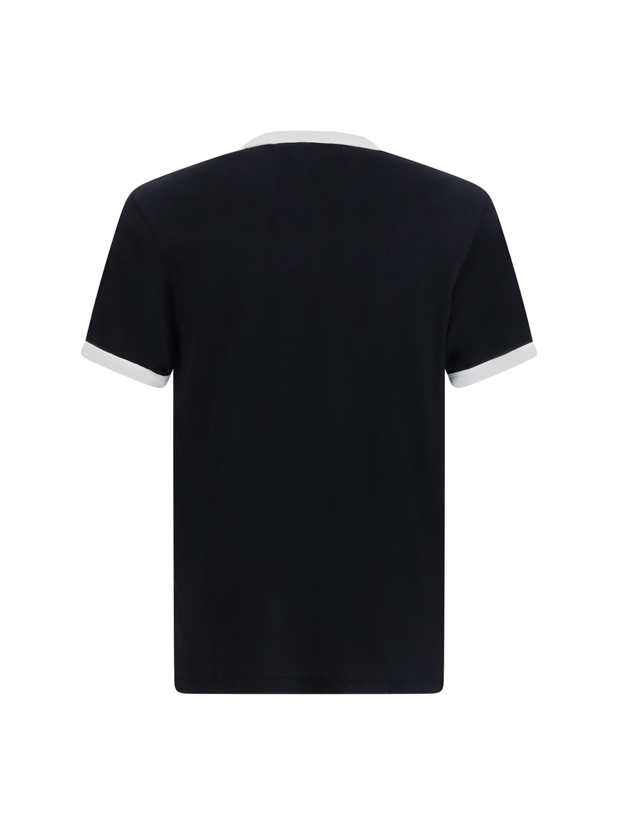 T-Shirt Paris Emblem Black Cotton T-shirts