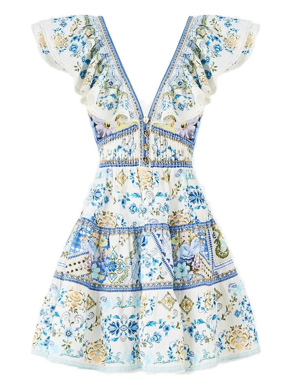 Camilla Linen/Flax 100% dress in light blue