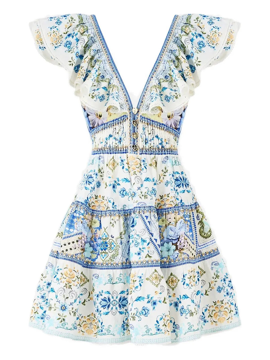 Camilla Linen/Flax 100% dress in light blue