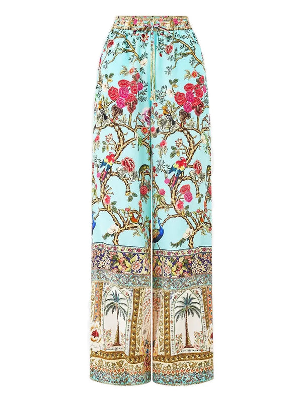 Camilla Silk 100% trousers in light blue
