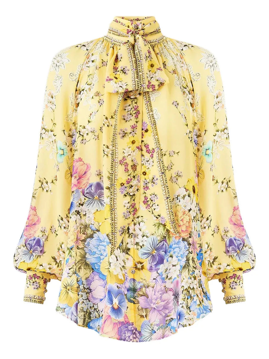 Camilla Silk 100% blouse in yellow