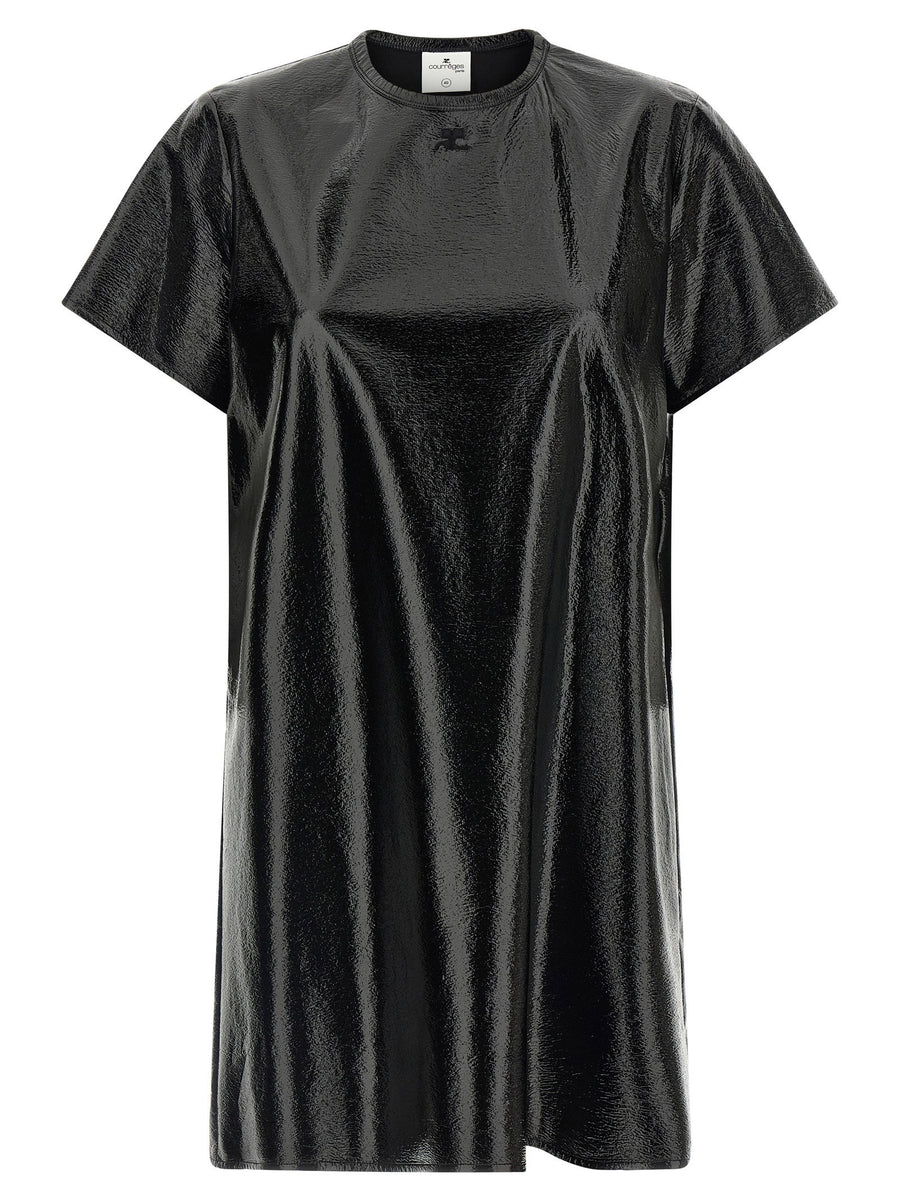 Courreges Vinyl Mini Dress — Black