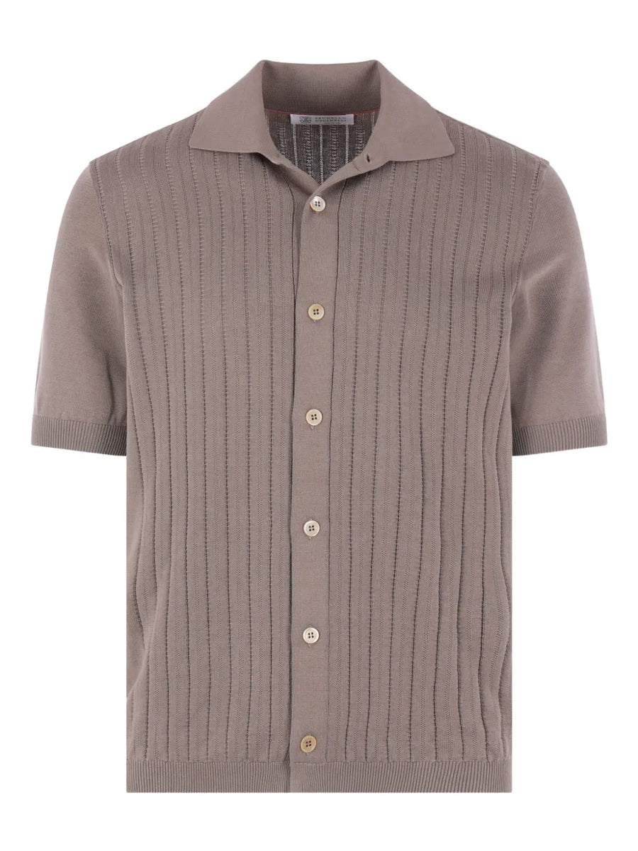 Brunello Cucinelli Cotton 100% shirt in taupe