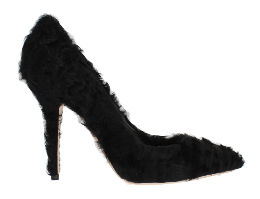 Dolce & Gabbana 100% Xiangao Fur Leather pump in black