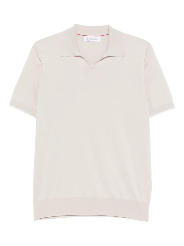 Brunello Cucinelli Cotton 100% polo shirt in cream