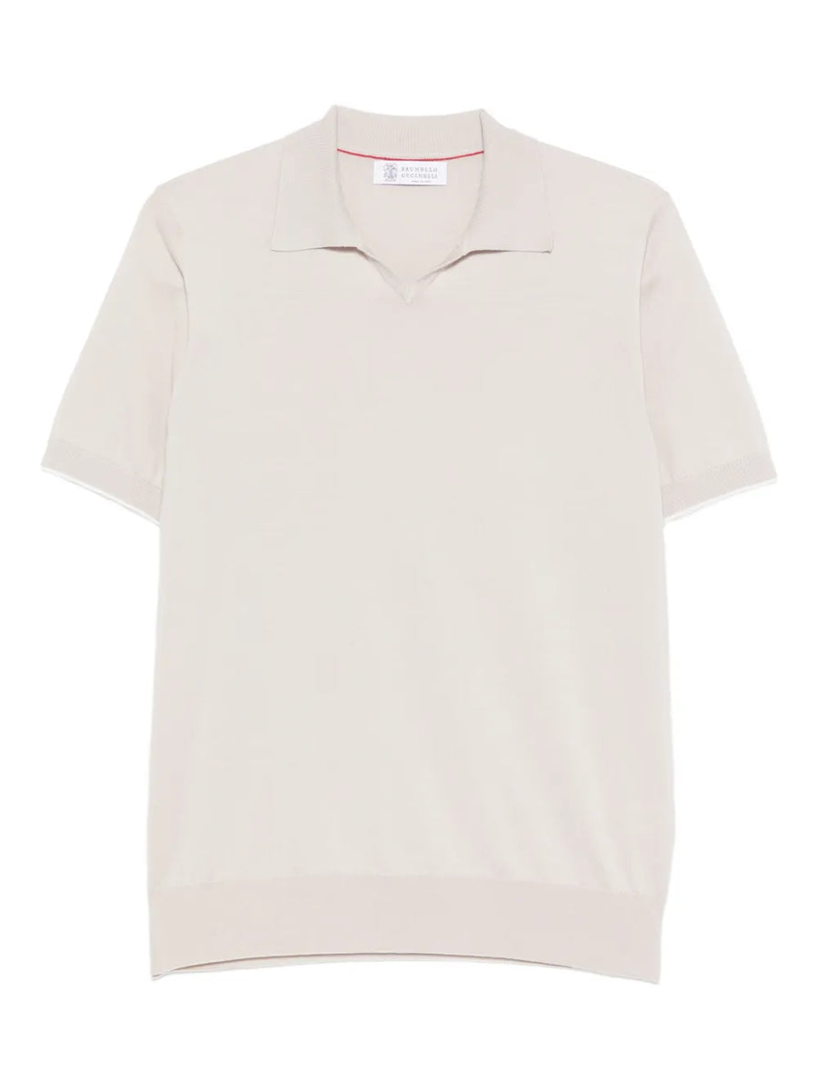 Brunello Cucinelli Cotton 100% polo shirt in cream