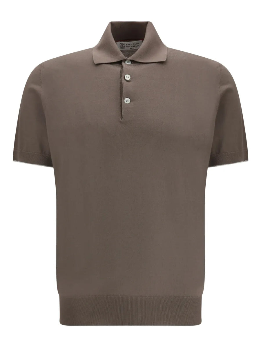 Brunello Cucinelli Cotton 100% polo shirt in taupe