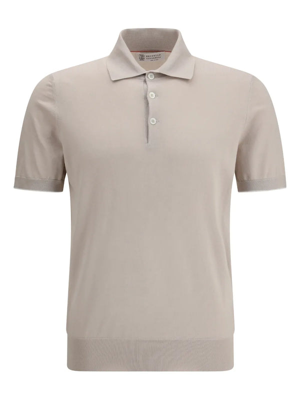 Brunello Cucinelli Cotton 100% polo shirt in beige