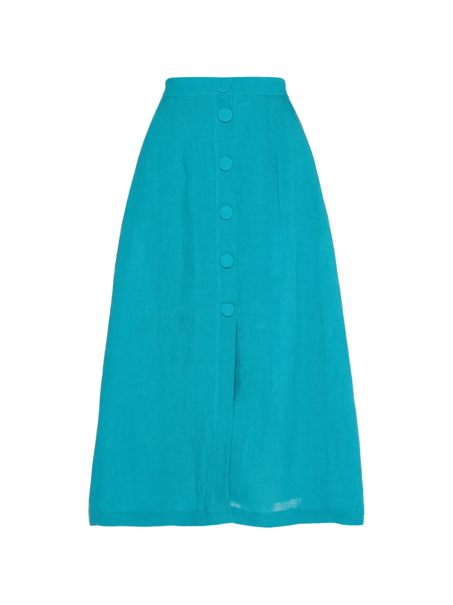 Eres Linen 100% skirt in turquoise