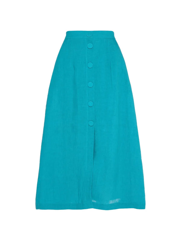 Eres Linen 100% skirt in turquoise