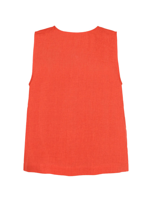 Eres Linen/Flax 100% tank top in orange