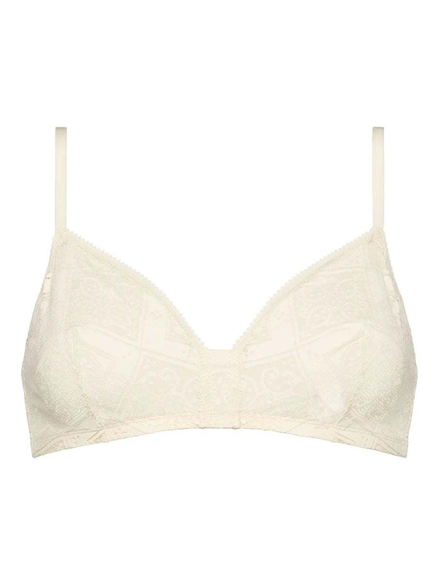 Eres Polyamide 85% wireless triangle bikini top in cream