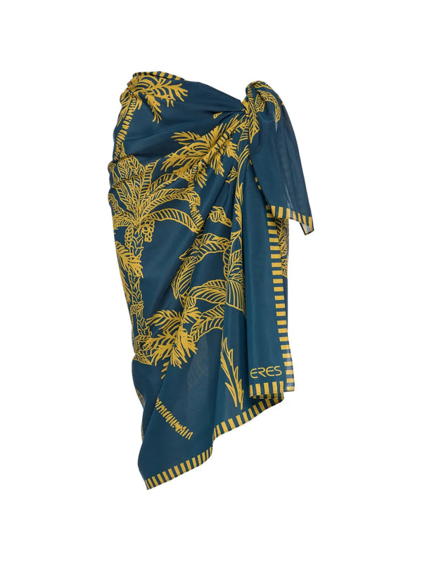 Eres Cotton 70% sarong in teal