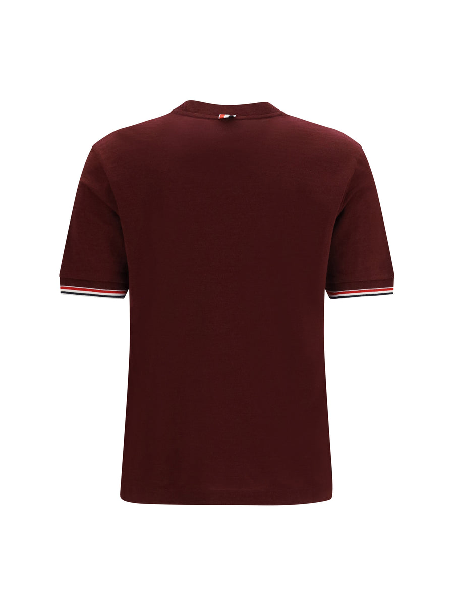 Wool-Blend T-Shirt Burgundy Merino Wool T-shirts & Jerseys