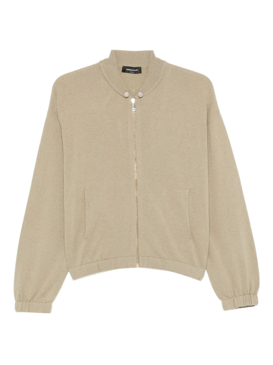 Fabiana Filippi Virgin Wool 75% cardigan in beige