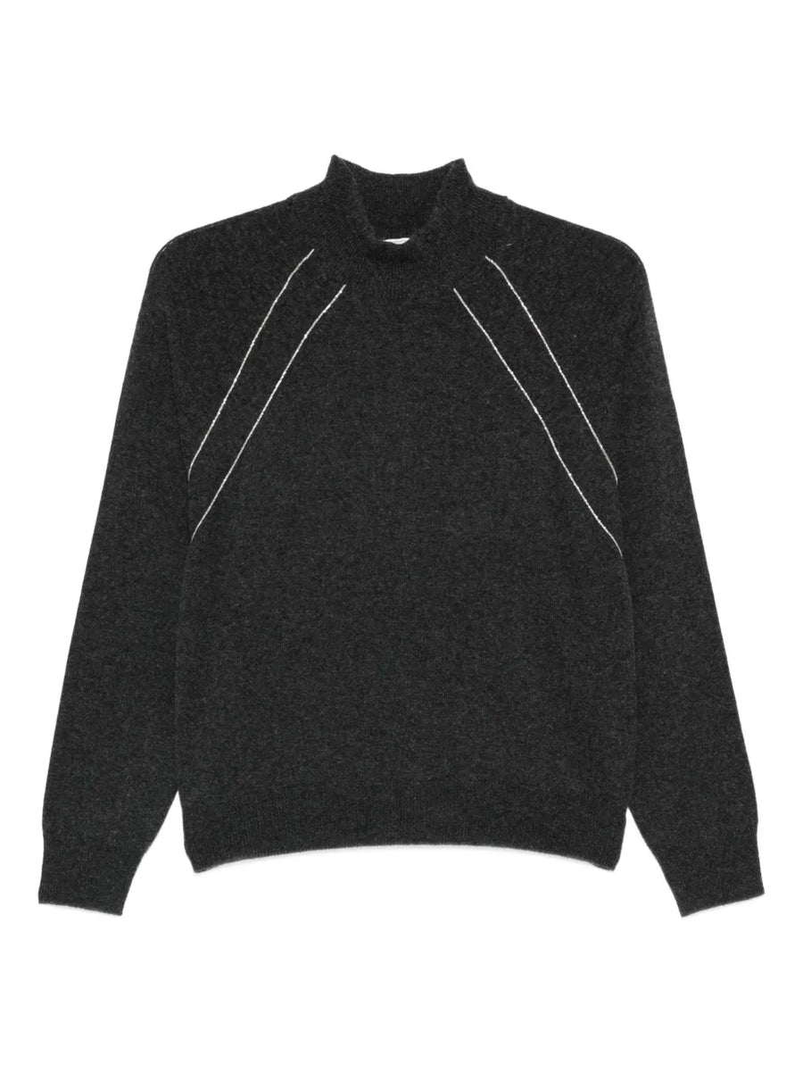 Peserico Virgin Wool 55% sweater in charcoal