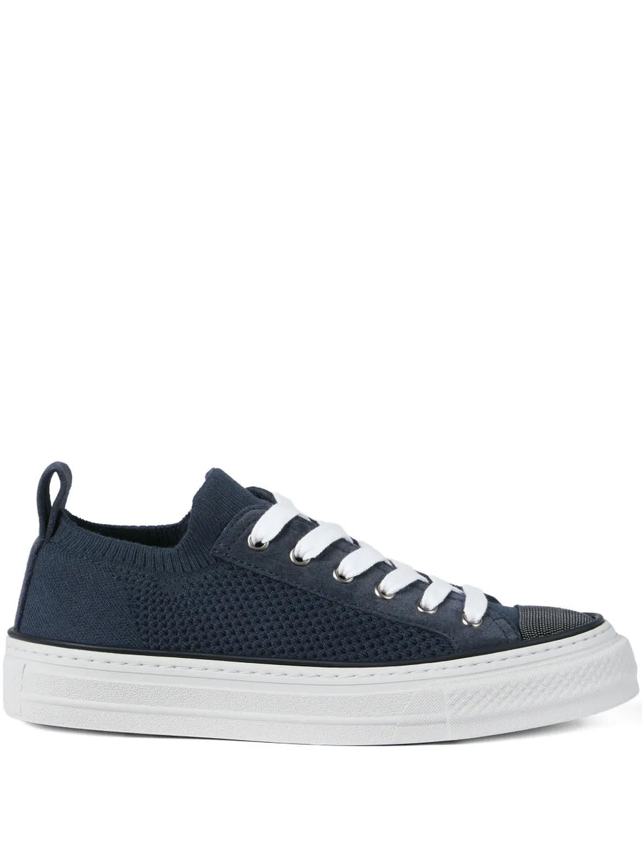 Brunello Cucinelli Outer: Cotton 100% sneaker in navy