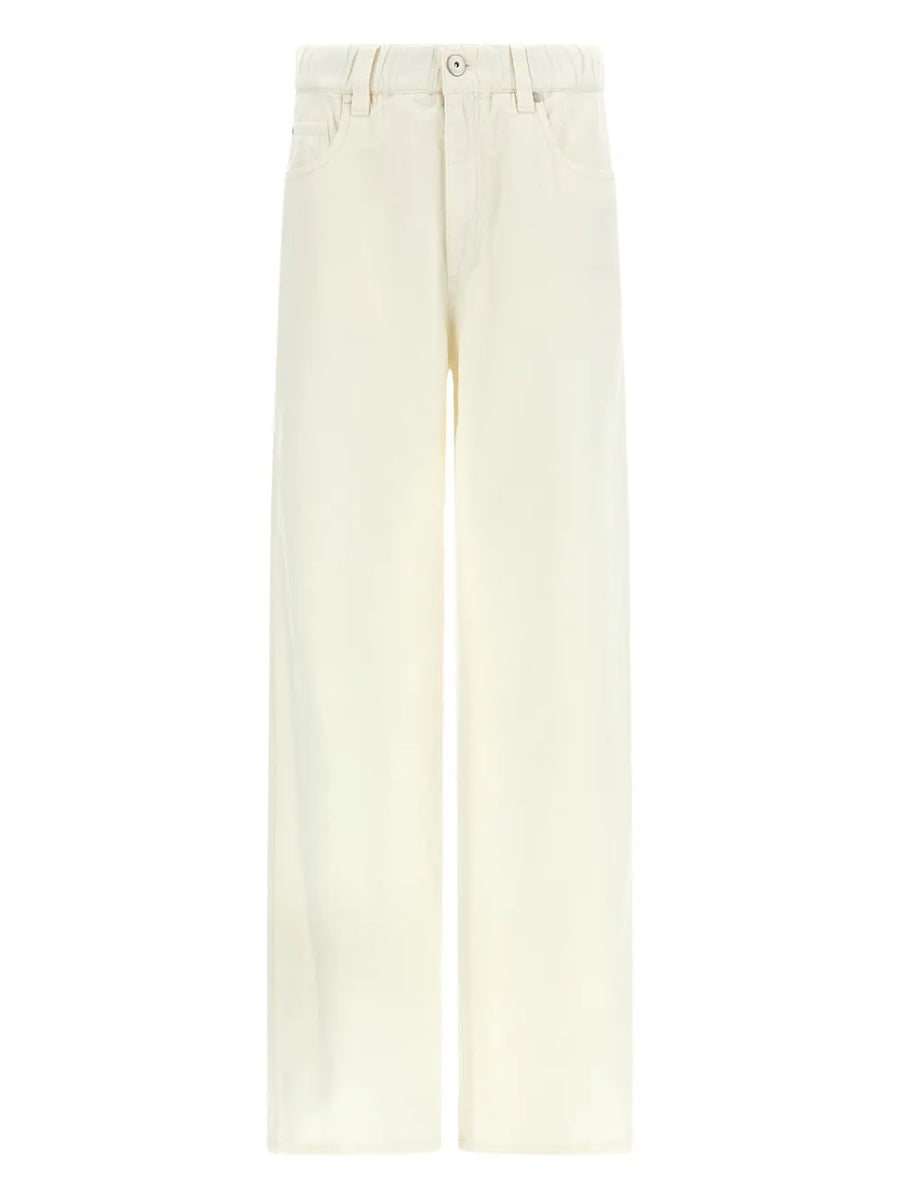 Brunello Cucinelli Cotton 60% trousers in ivory