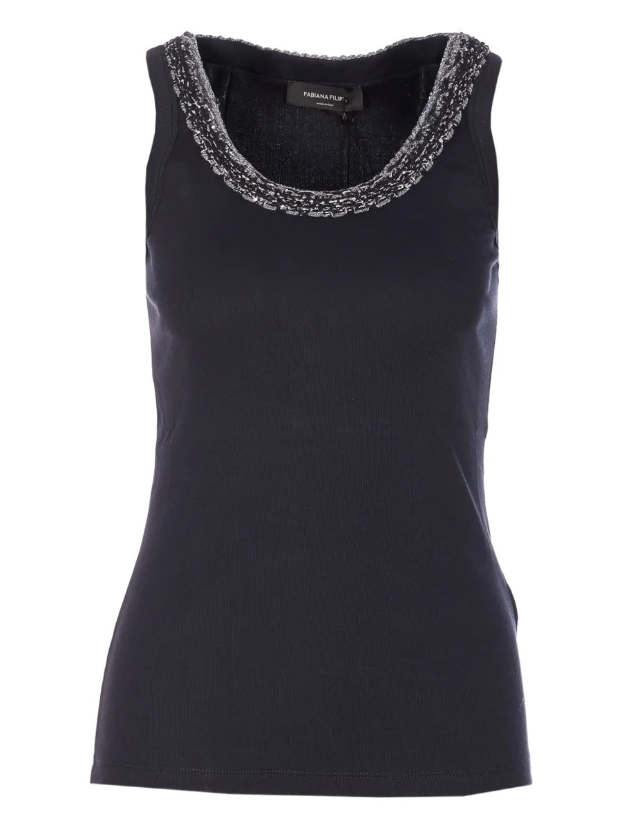 Fabiana Filippi Cotton 94% tank top in black