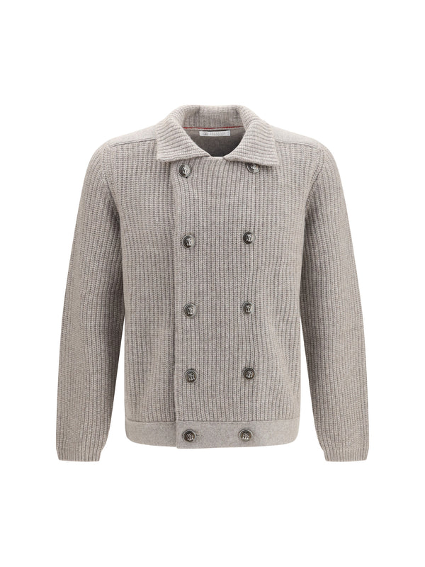 Cardigan Marina English Rib Cashmere Stone