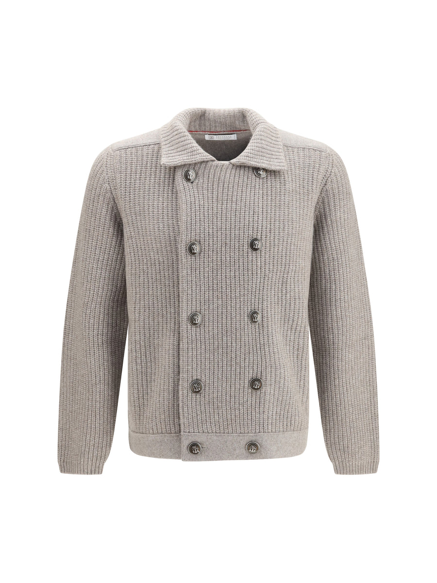 Cardigan Marina English Rib Cashmere Stone