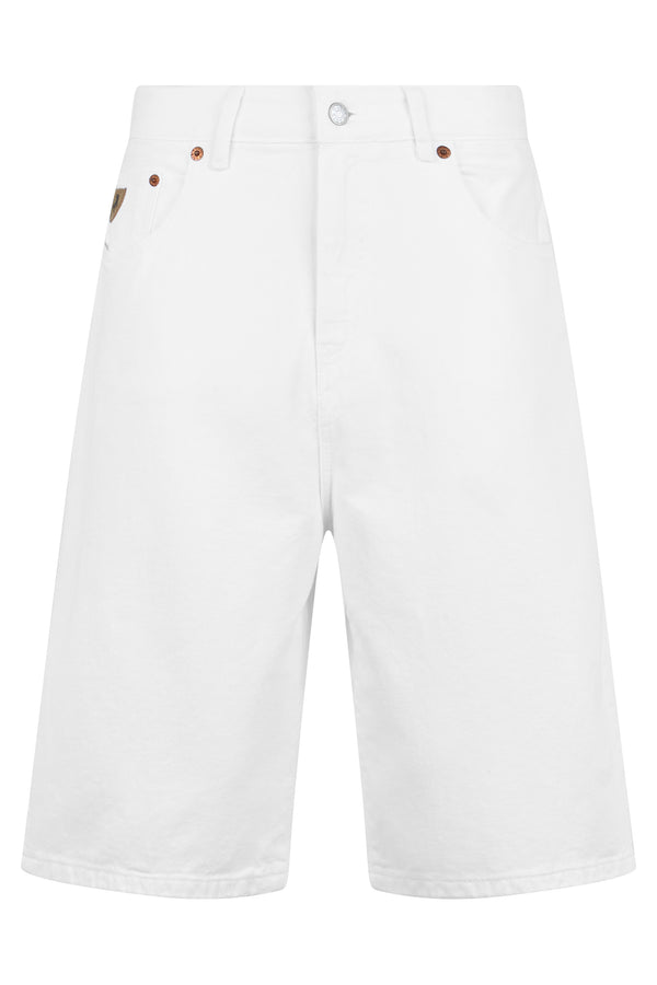 Denim Shorts White Cotton