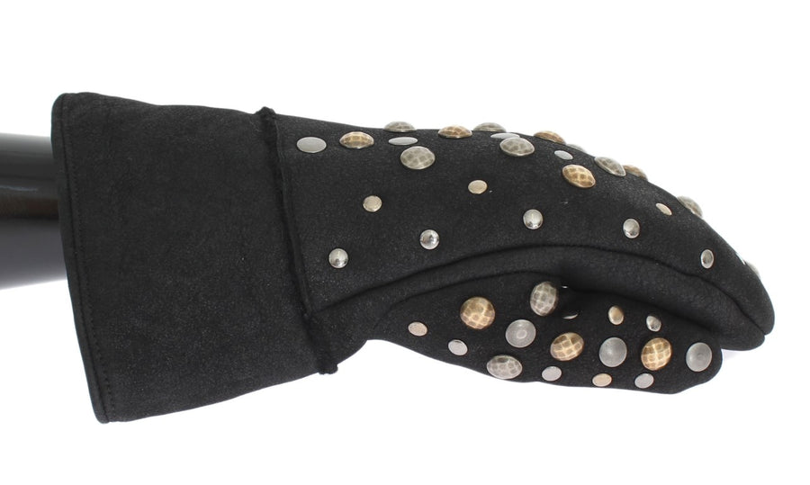 Dolce & Gabbana 100% Wool Merino Shearling gloves in black