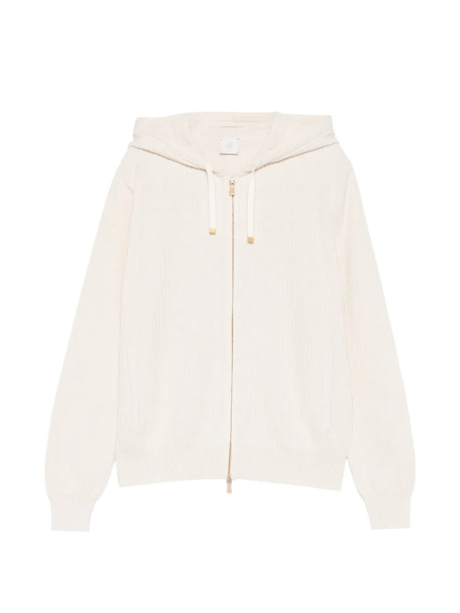 Eleventy Cotton 100% hoodie in ivory