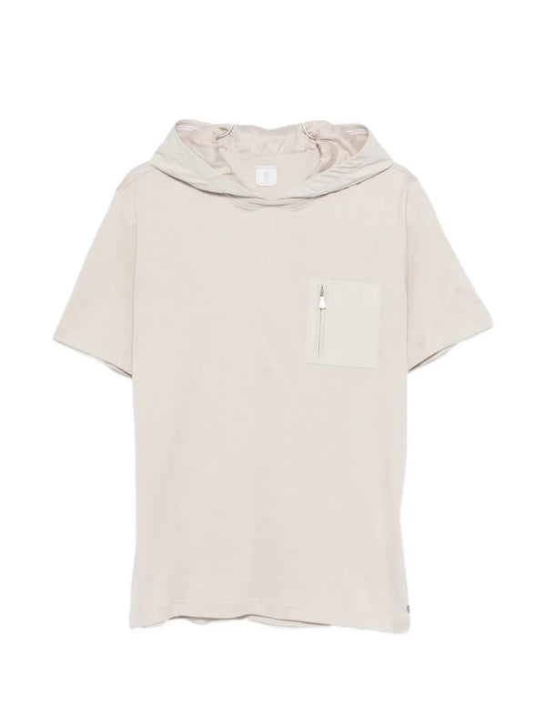 Eleventy Cotton 100% hoodie in taupe