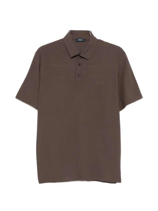 Herno Cotton 100% polo shirt in brown