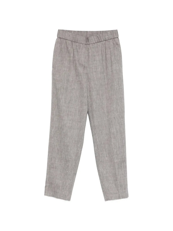 Peserico Outer: Linen/Flax 56% trousers in grey