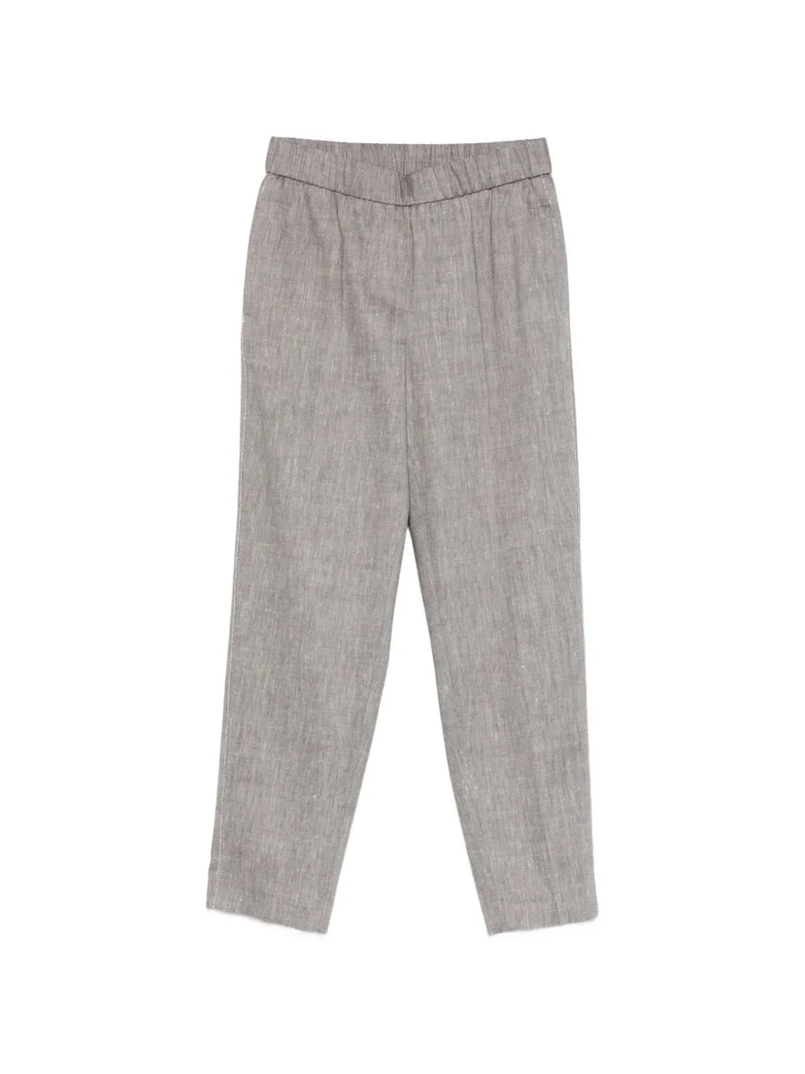 Peserico Outer: Linen/Flax 56% trousers in grey